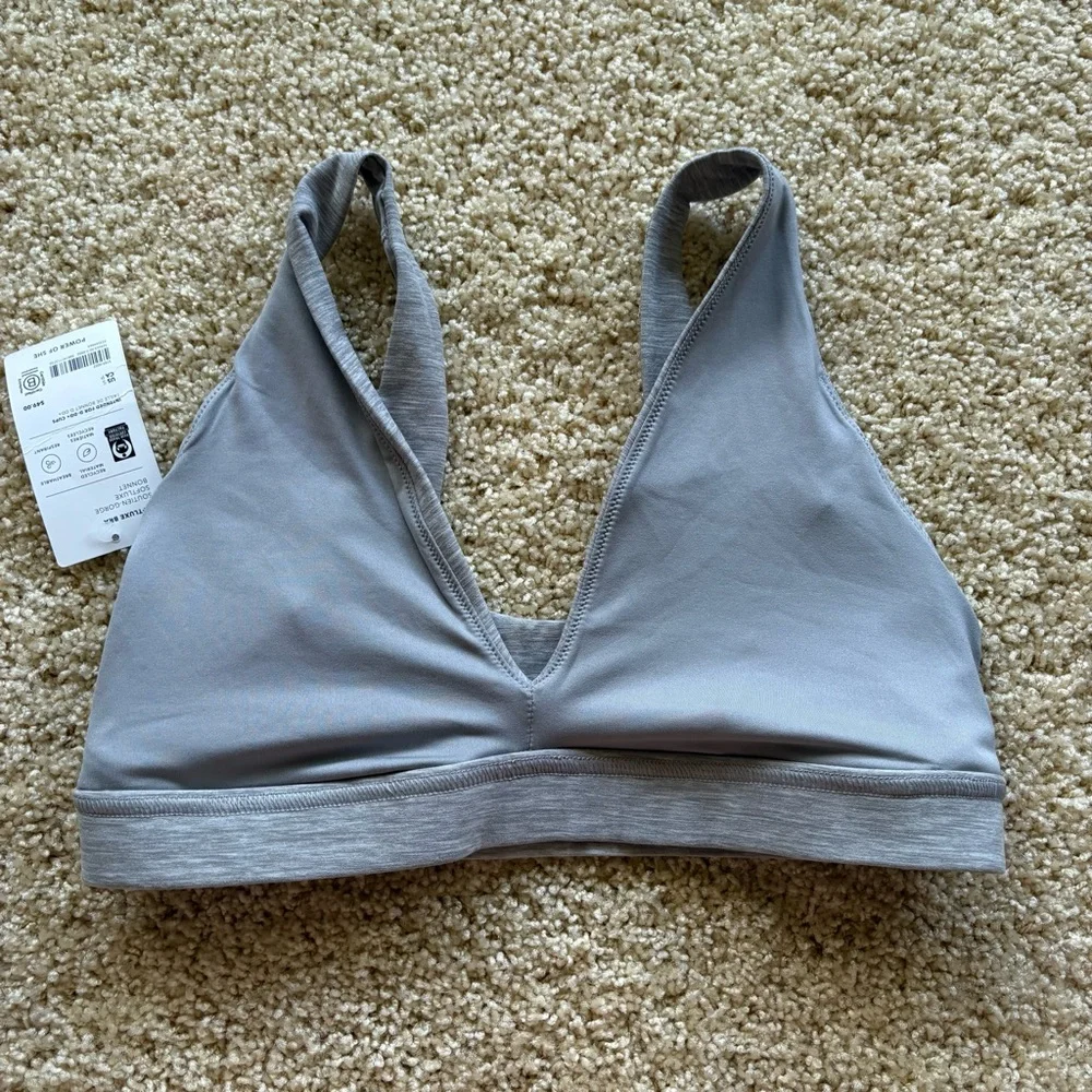 Athleta Softluxe Plunge Bra Gray‎ NWT D-DD+ Support Small
